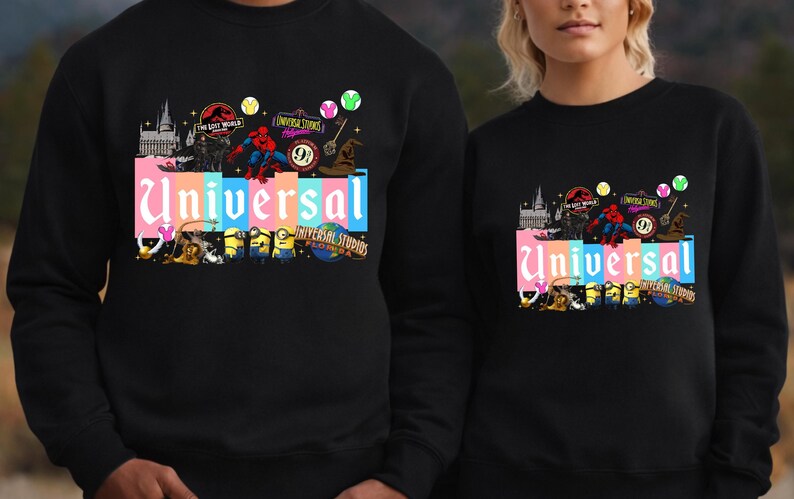 Sweat-shirts à capuche universels pastel rétro, sweat-shirt famille Spider-Man et Minions, vêtements icônes du film universels, cadeaux de vacances assortis image 13