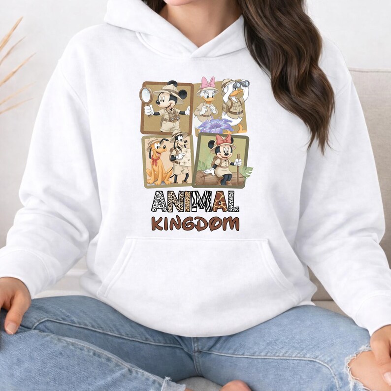 Safari Mickey Minnie Hoodies,Disney Family Trip Sweatshirts,Animal Kingdom Hooded Sweater,Disney Safari Hoodies,Disney World Family Outfits image 9