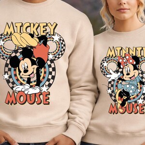 Mickey Family Vacation Sweatshirt,Custom Disney Family Trip 2026 Hoodie,Retro Disneyland Family Matching Hoodie,Checkered Mickey and Friends image 2