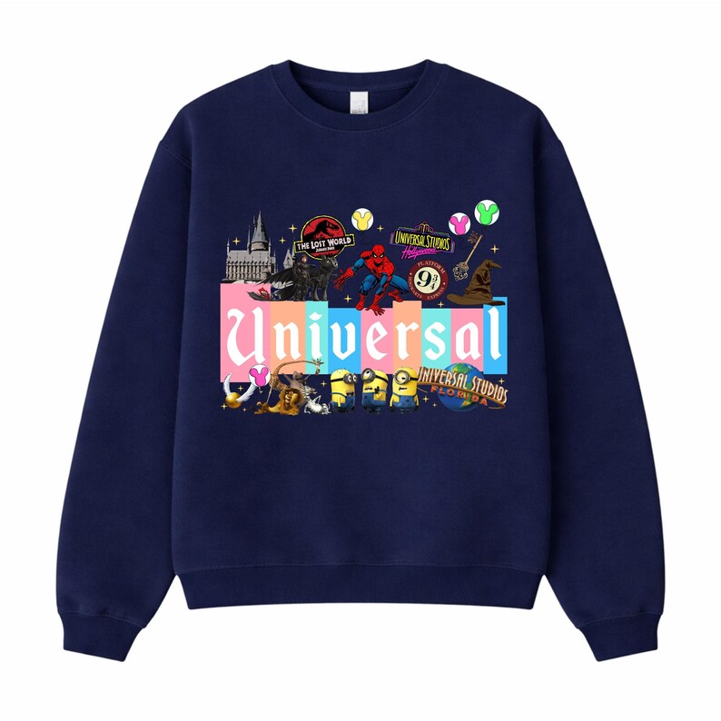 Sweat-shirts à capuche universels pastel rétro, sweat-shirt famille Spider-Man et Minions, vêtements icônes du film universels, cadeaux de vacances assortis image 16