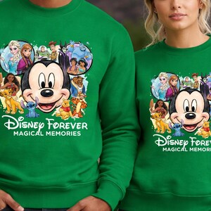 Sudaderas Disney con capucha Magical Memories, sudaderas Disney a juego, diseño de punto de Mickey, Elsa y Simba, trajes Disney para reunión familiar imagen 10