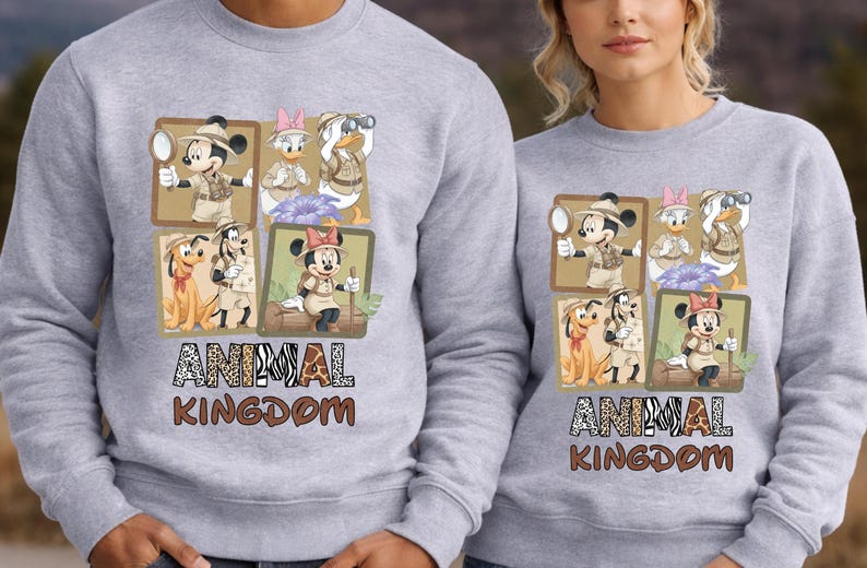 Safari Mickey Minnie Hoodies,Disney Family Trip Sweatshirts,Animal Kingdom Hooded Sweater,Disney Safari Hoodies,Disney World Family Outfits image 6