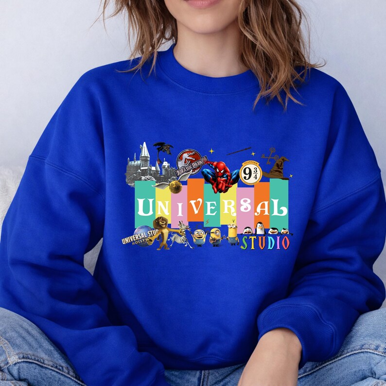 Sweat-shirts à capuche universels pastel rétro, sweat-shirt famille Spider-Man et Minions, vêtements icônes du film universels, cadeaux de vacances assortis image 15