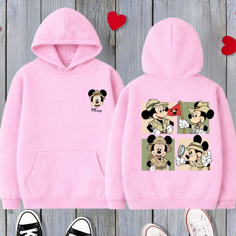 Safari Mickey Sweatshirts,Disney Family Vacation Hoodie,Animal Kingdom Trip Sweatshirt,Custom Disney Safari Sweatshirt,Mickey Mouse Explorer image 5