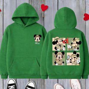 Safari Mickey Sweatshirts,Disney Family Vacation Hoodie,Animal Kingdom Trip Sweatshirt,Custom Disney Safari Sweatshirt,Mickey Mouse Explorer image 2