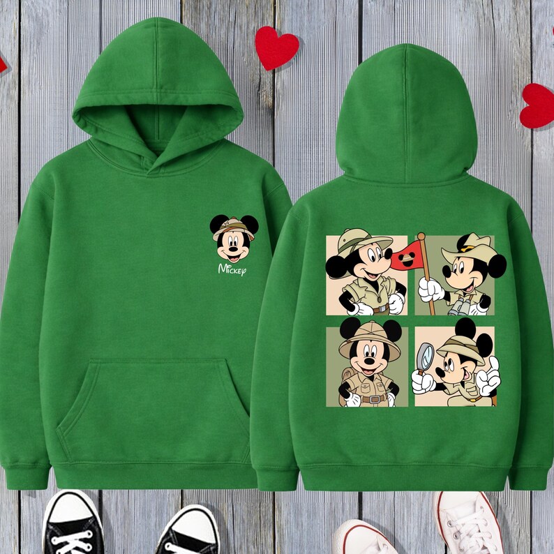 Safari Mickey Sweatshirts,Disney Family Vacation Hoodie,Animal Kingdom Trip Sweatshirt,Custom Disney Safari Sweatshirt,Mickey Mouse Explorer image 2