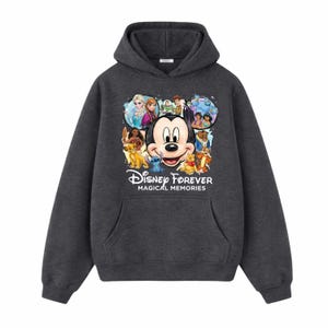 Sudaderas Disney con capucha Magical Memories, sudaderas Disney a juego, diseño de punto de Mickey, Elsa y Simba, trajes Disney para reunión familiar imagen 15