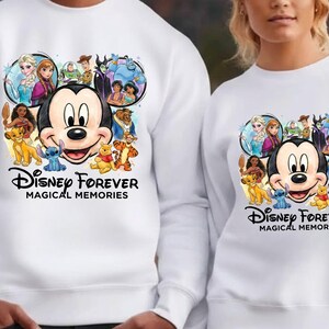 Sudaderas Disney con capucha Magical Memories, sudaderas Disney a juego, diseño de punto de Mickey, Elsa y Simba, trajes Disney para reunión familiar imagen 7