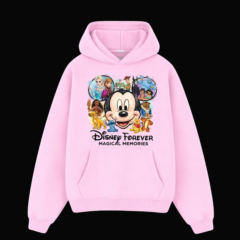 Sudaderas Disney con capucha Magical Memories, sudaderas Disney a juego, diseño de punto de Mickey, Elsa y Simba, trajes Disney para reunión familiar imagen 16