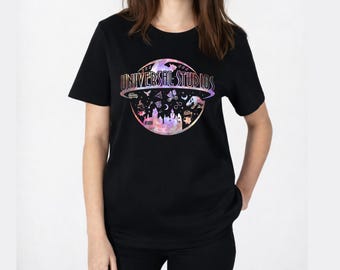 Camisetas de Universal Studios Galaxy, camisetas holográficas de iconos de películas, camisetas familiares de viajes a Universal Studios, camisetas de Parque Jurásico del Mundo Mágico