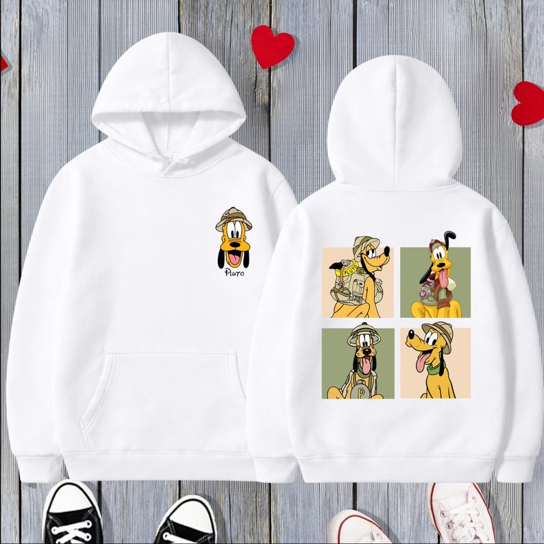 Pluto Safari Hoodie,Disney Animal Kingdom Sweatshirt,Safari Squad Hooded Sweater,Pluto Explorer,Disney Family Trip Hoodie,Disney World 2026 image 1