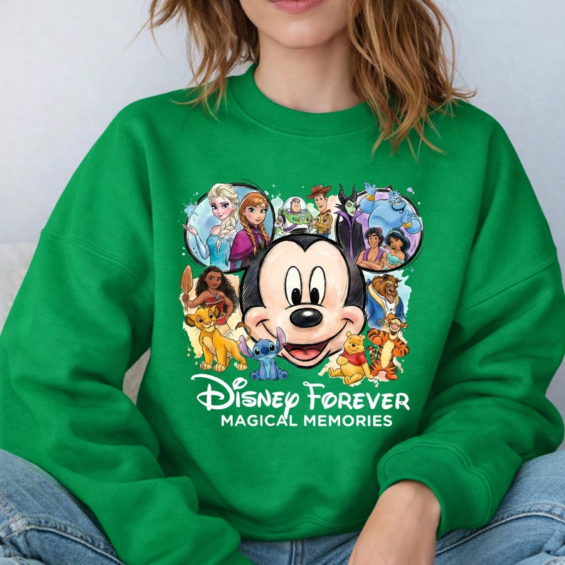 Sudaderas Disney con capucha Magical Memories, sudaderas Disney a juego, diseño de punto de Mickey, Elsa y Simba, trajes Disney para reunión familiar imagen 6