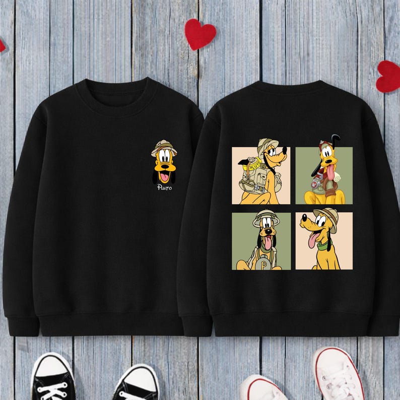 Pluto Safari Hoodie,Disney Animal Kingdom Sweatshirt,Safari Squad Hooded Sweater,Pluto Explorer,Disney Family Trip Hoodie,Disney World 2026 image 5