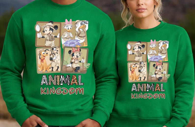 Safari Mickey Minnie Hoodies,Disney Family Trip Sweatshirts,Animal Kingdom Hooded Sweater,Disney Safari Hoodies,Disney World Family Outfits image 3