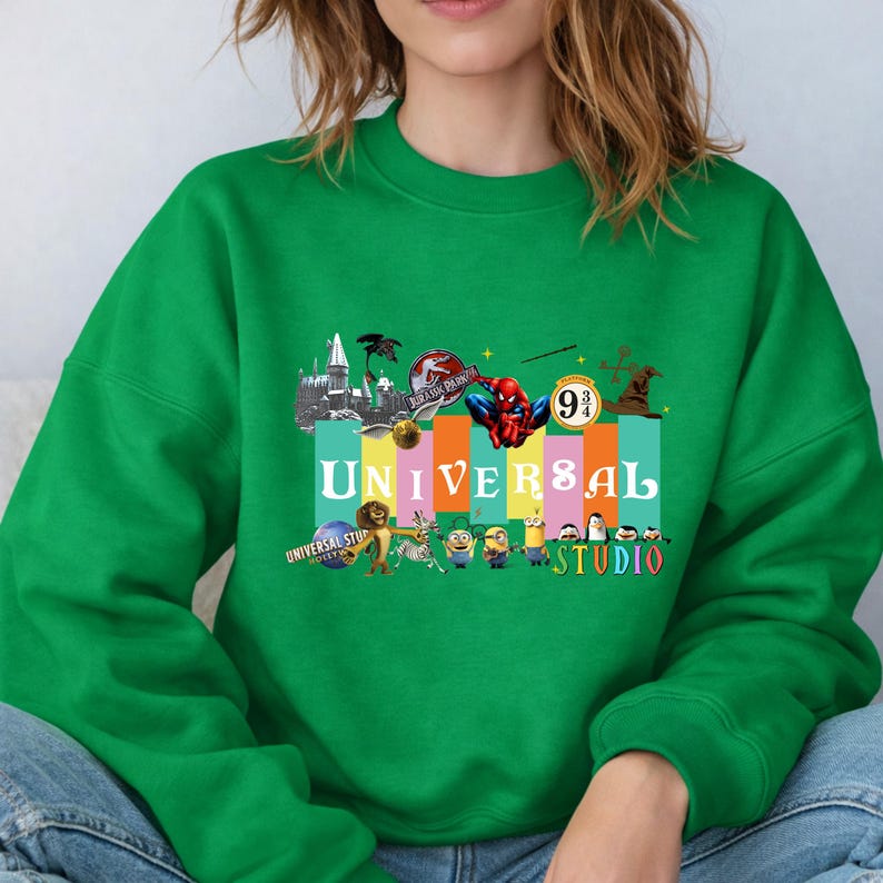 Sweat-shirts à capuche universels pastel rétro, sweat-shirt famille Spider-Man et Minions, vêtements icônes du film universels, cadeaux de vacances assortis image 9