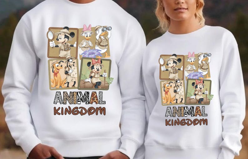 Safari Mickey Minnie Hoodies,Disney Family Trip Sweatshirts,Animal Kingdom Hooded Sweater,Disney Safari Hoodies,Disney World Family Outfits image 2