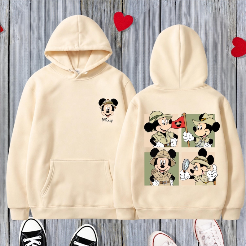 Safari Mickey Sweatshirts,Disney Family Vacation Hoodie,Animal Kingdom Trip Sweatshirt,Custom Disney Safari Sweatshirt,Mickey Mouse Explorer image 1