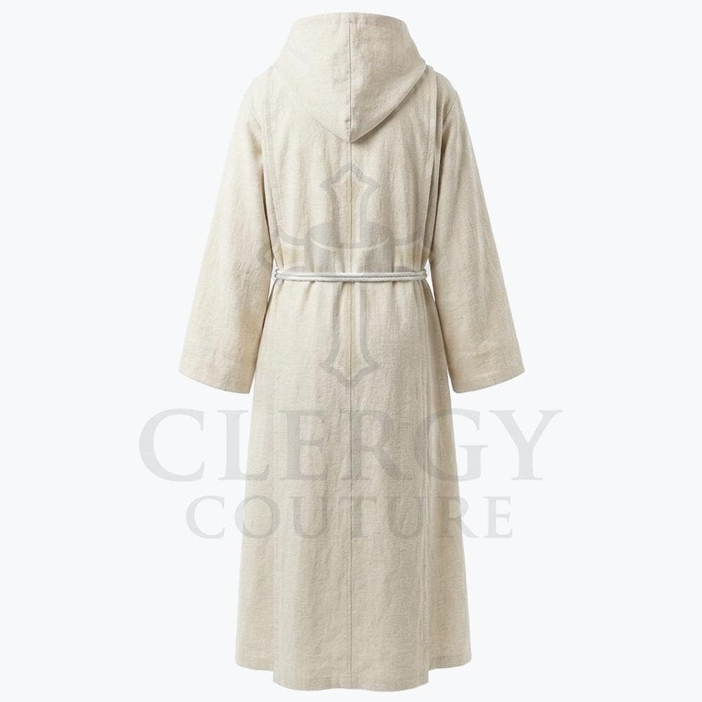 Cowled Robe Ivory Hooded Monk Robe | Men's Full Length Franciscan Robe | Priest ...