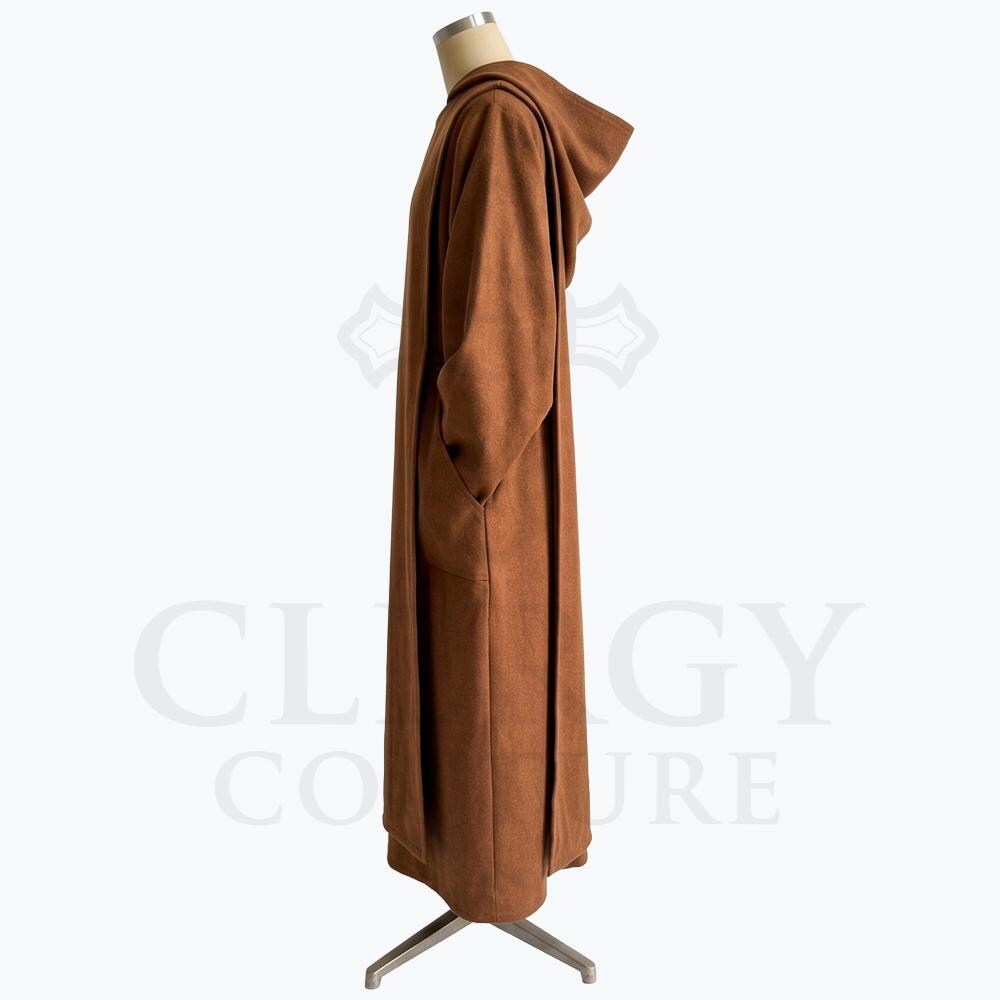 Franscican Robe Brown Cotton Monk Habit With Hood and Pockets Franciscan Religious Robe ...