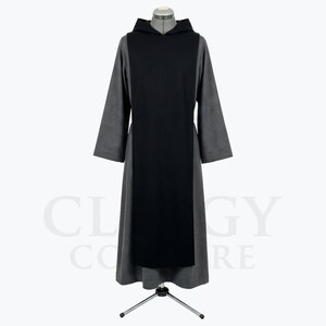 Scapular Robe Grey and Black Two Tone Monk Habit With Scapular and Hood Cotton ...