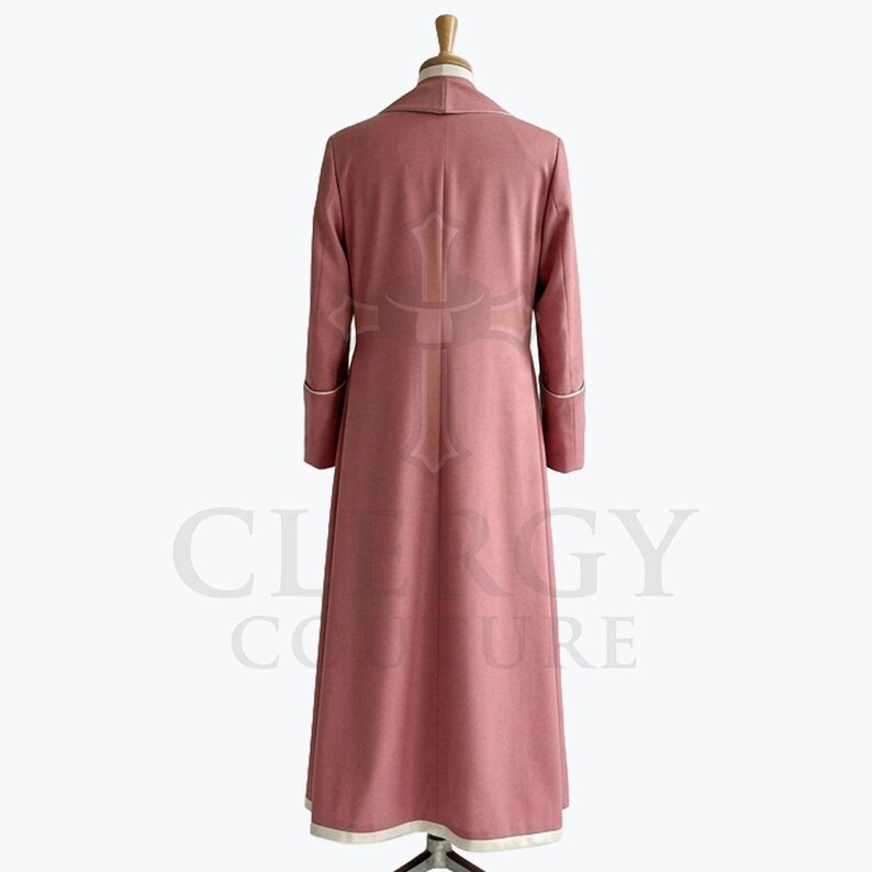Silver Preaching Robe Dusty Rose Pastor Clergy Robe Men's Preacher Cassock Silver Cross ...
