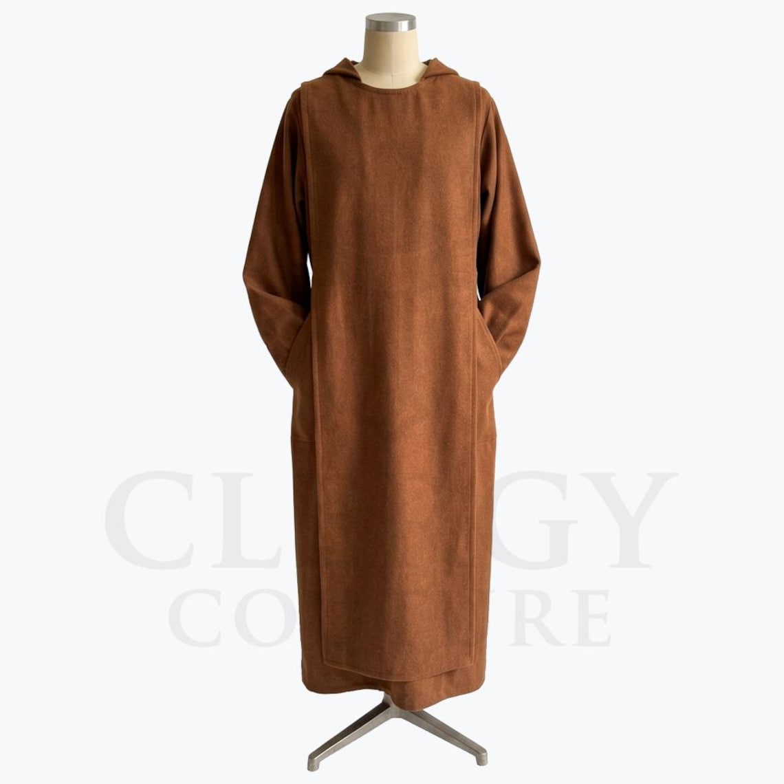 Franscican Robe Brown Cotton Monk Habit With Hood and Pockets Franciscan Religious Robe ...