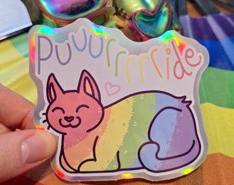 プライドキャットステッカー - レインボー