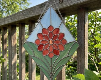 Dahlia stained glass pattern - Etsy 日本