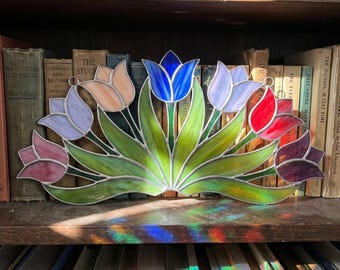Flowers Stained Glass Pattern | Flowers Bouquet Suncatcher | Wall Art & Home Decor (Mother's Day Gift)