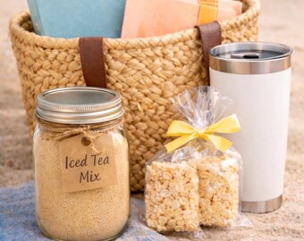 Sunshine Sampler Box: Iced Tea Mix, Tumbler, Sweet Treat, Cozy Book