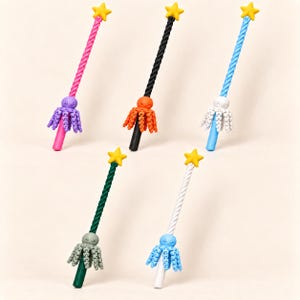 Spinning Octopus Wand, 3D Printed Spiral Fidget Toy, Articulated Octopus, Star Wand Gift