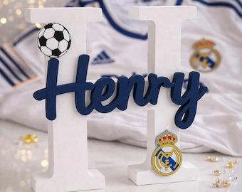 Personalized Name Sign with Initial and Team