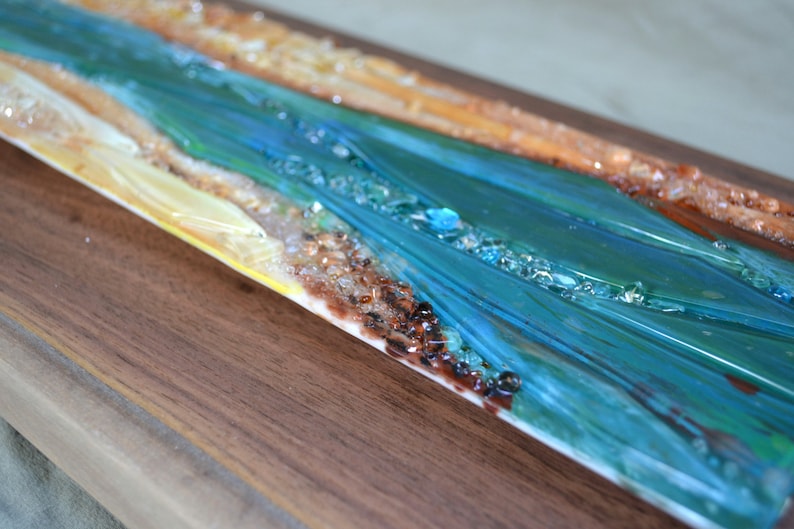 Renovatus I Modern Fused Glass Wall Hanging Art With Enamels Made to