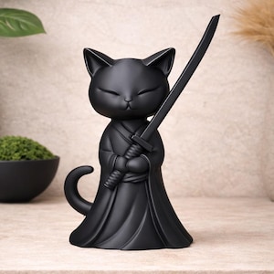 Samurai Cat Figure - Etsy