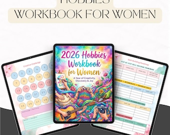 2026 Hobbies Workbook for Women | Printable Hobby Planner & Creative Journal | 120-Page Passion Planner