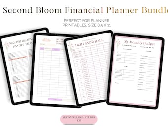 Financial Planner Bundle: Budget, Debt, Savings Trackers (Digital Download)