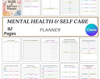 Mental Health Self-Care Planner, Wellness Journal, Mindfulness, Positivity (Digital Download)