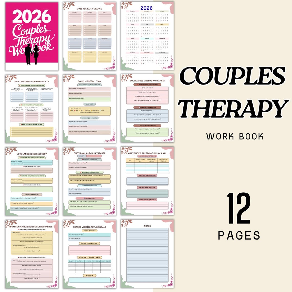 Gottman Method Couples Therapy Workbook, Marriage Counseling Activities ...