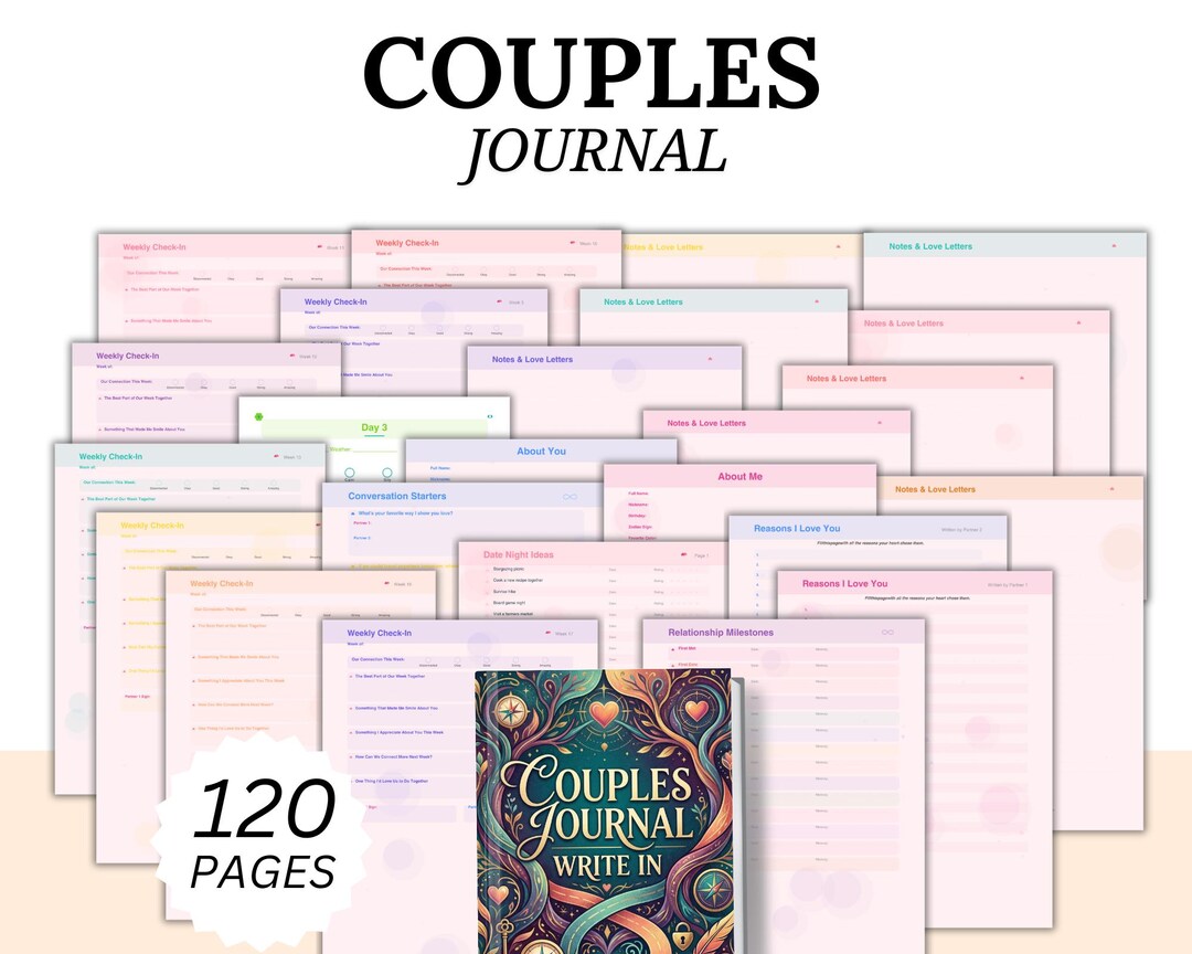 Couple Journal Printable Couple Planner Couples Journal Couple Journal ...