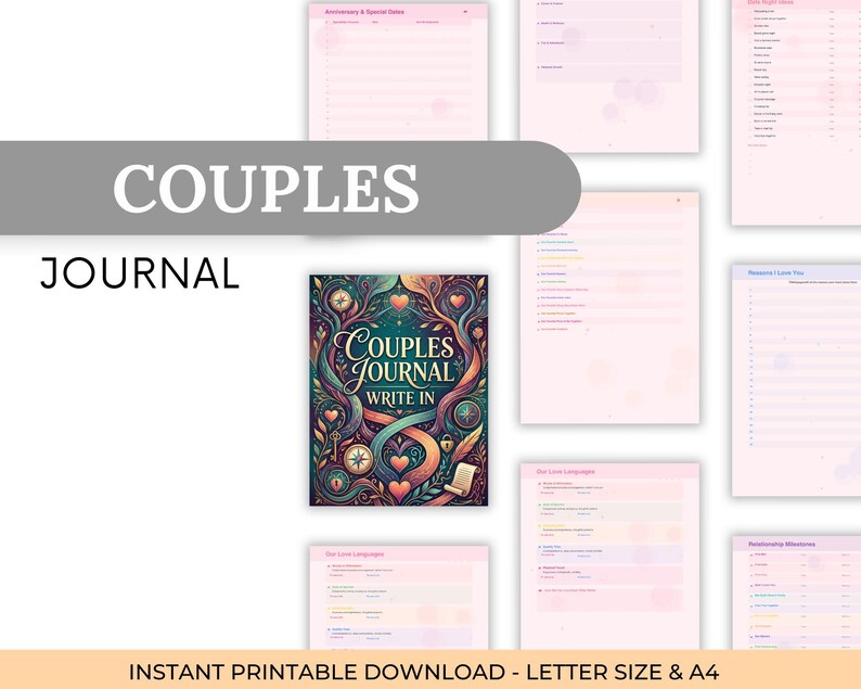 Couple Journal Printable Couple Planner Couples Journal Couple Journal ...