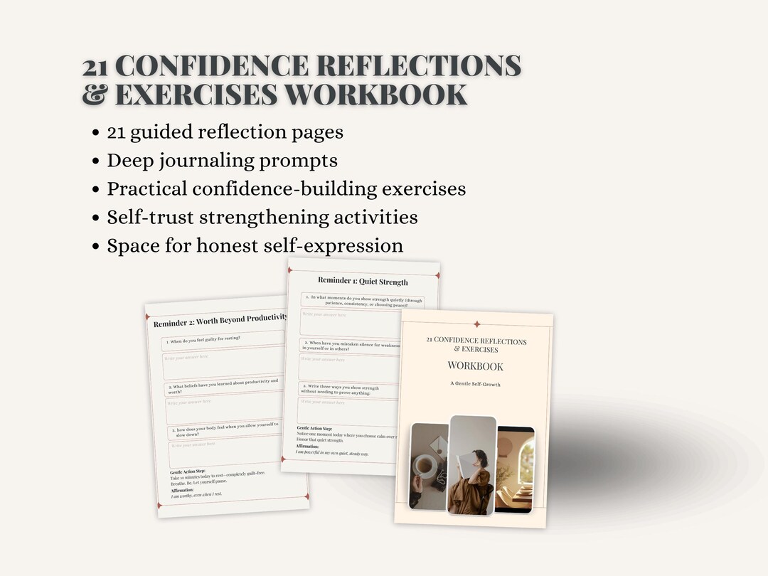Self Esteem Workbook Printable – 21 Day Confidence Journal & Guided ...
