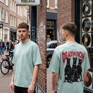 Death Row Records 1991 Vintage T-Shirt | 90s hip hop t-shirt | Gray unisex streetwear image 1
