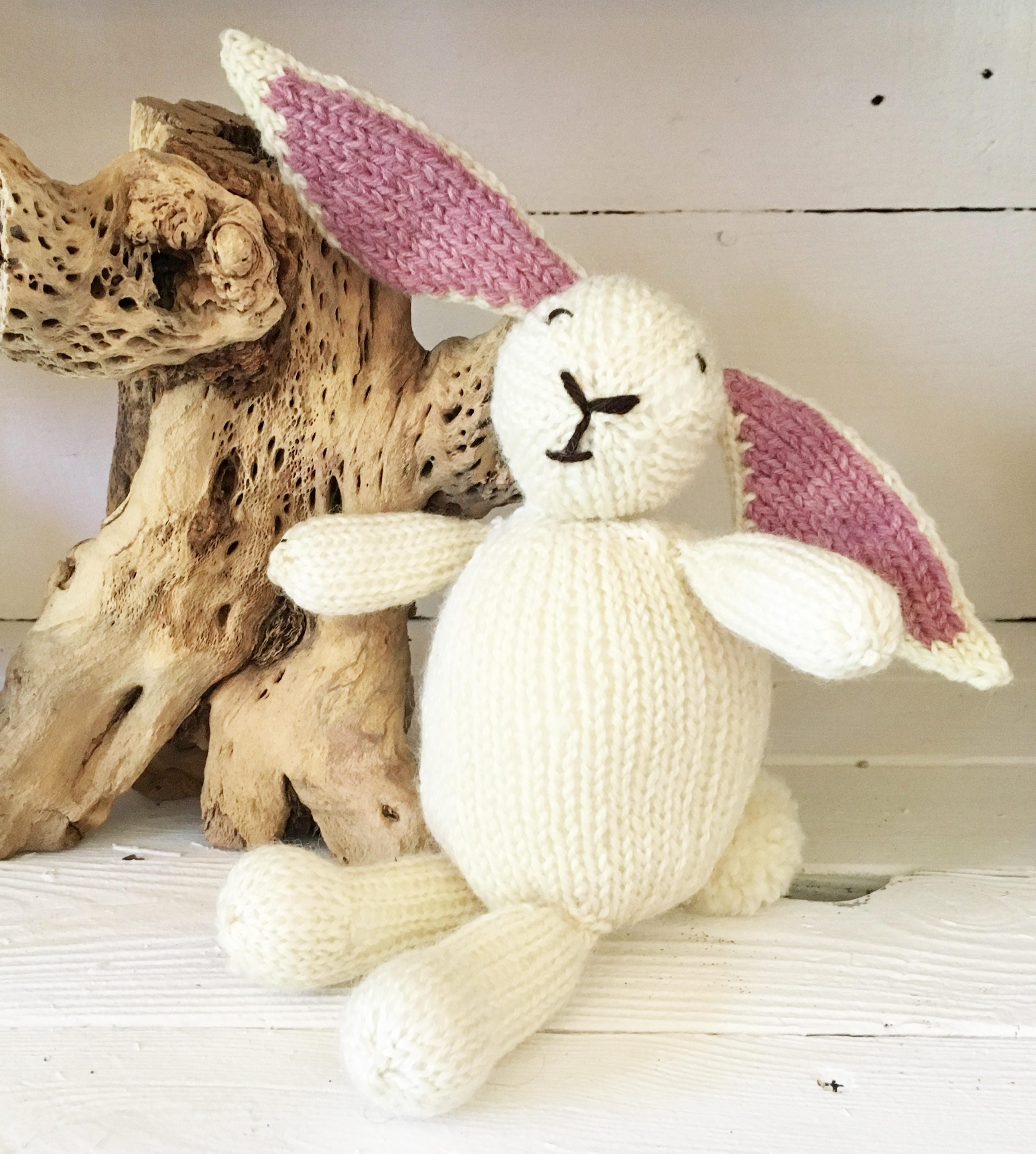 Handknit Stuffed Bunny