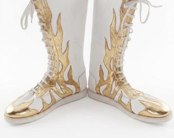 Professionelle Gold Flame Boxschuhe - Elite Athletic Footwear von TOPCI International