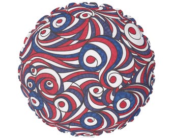 Rood-wit-blauwe ballon met wervelpatroon