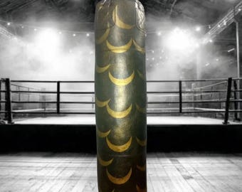 Saco de boxeo de piel de vaca – Saco de boxeo pesado hecho a mano para gimnasio en casa