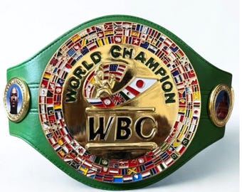 WBC Championship Replica-riem – vergulde zinklegering, aangepaste bokskampioensriem