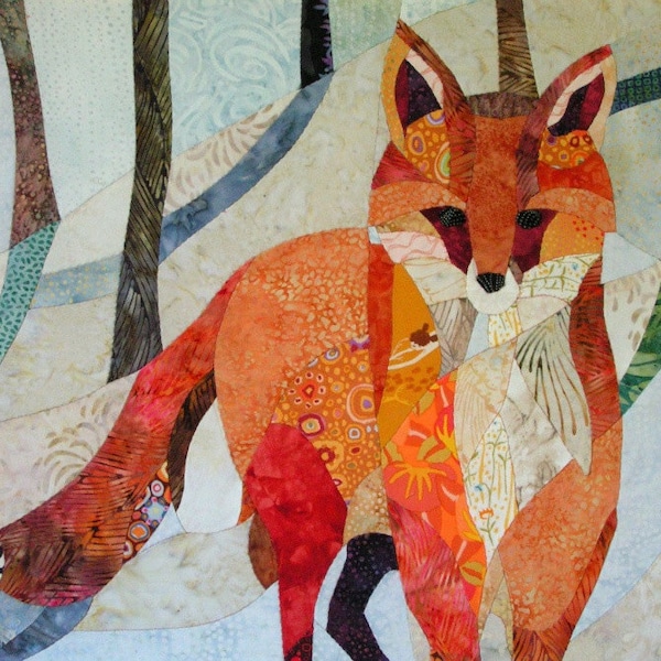 Red Fox in the Snow - Quilt Fabric Art