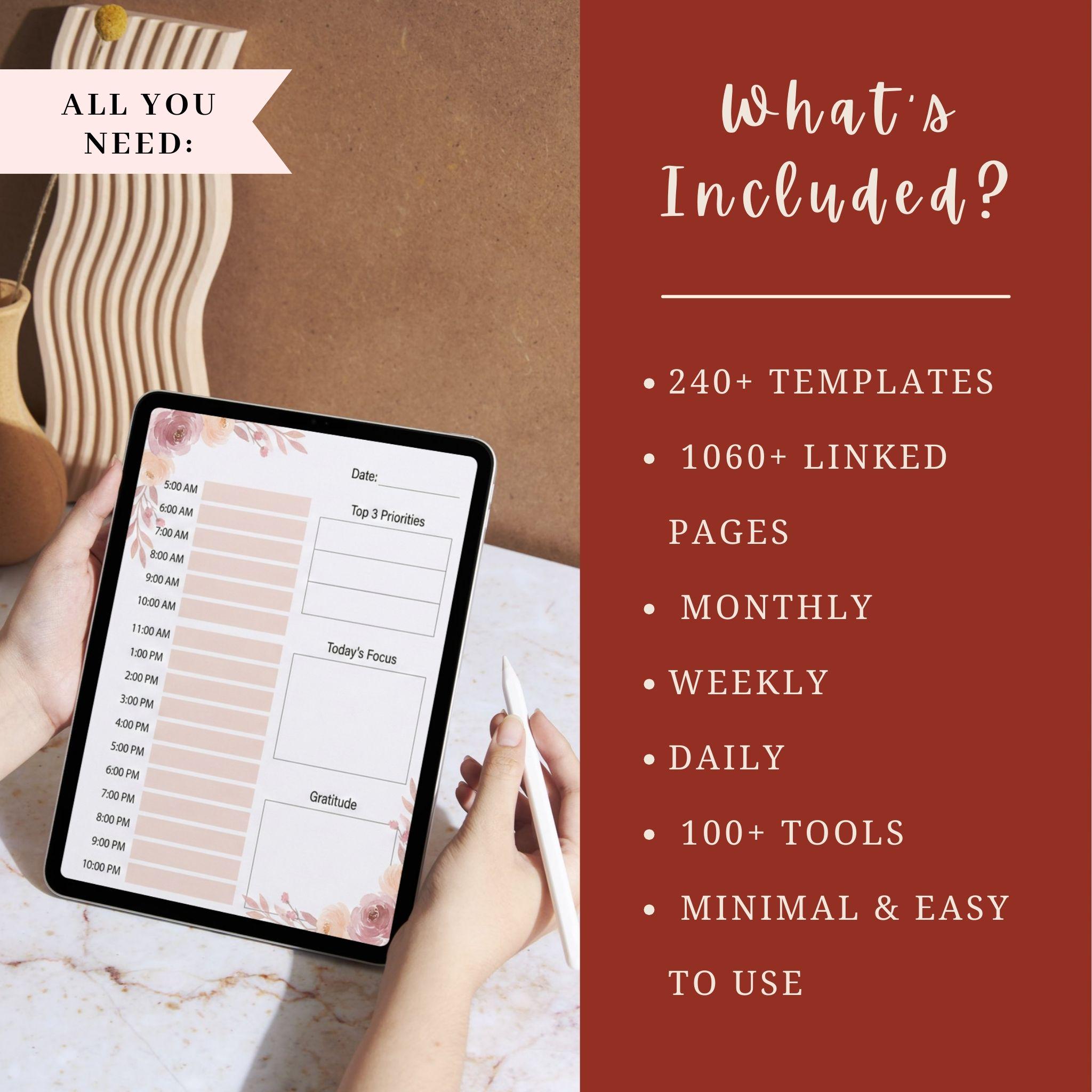 All in One Digital Planner 2026 2027, MRR PLR Digital Planners, Daily ...