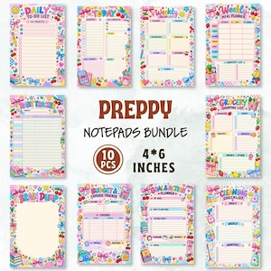 Puede incluir: Un paquete de diez blocs de notas coloridos que miden 4 por 6 pulgadas, con varios diseños que incluyen una lista de tareas diarias, planificador semanal, rastreador de hábitos, lista de compras, presupuesto, metas y lista de limpieza.